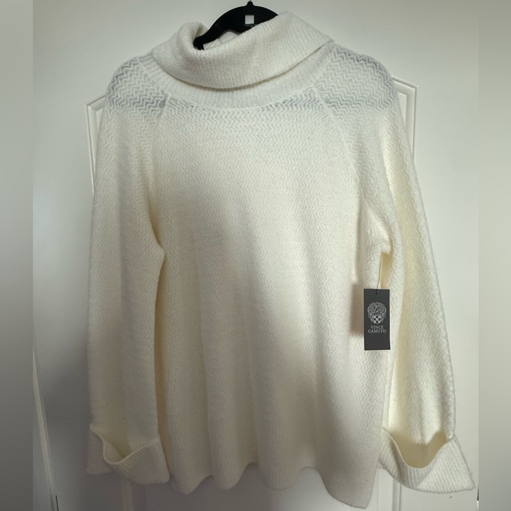 Vince Camuto White Turtleneck Sweater